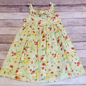 Vintage Janie & Jack Butterfly Garden Floral Dress Girls Size 3T VGUC